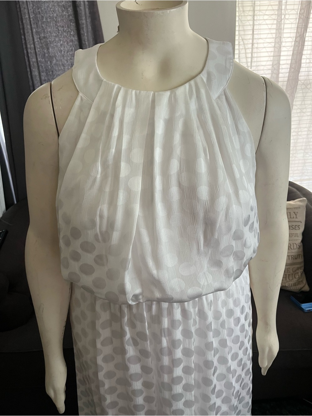 Robbie Bee White Polka Dot Halter Maxi Dress - Picture 4 of 8